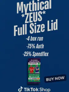 #2990 - x1 Mythical *ZEUS* Auth/Speedflex Series Full Size Lid + Football Cards