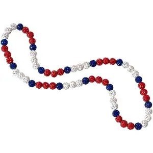 Baseball Ice Collection Necklace for Boys Men Sparkly Elastic Bling Beaded Rhinestone Necklace Drip Gift for Girls Kids Players