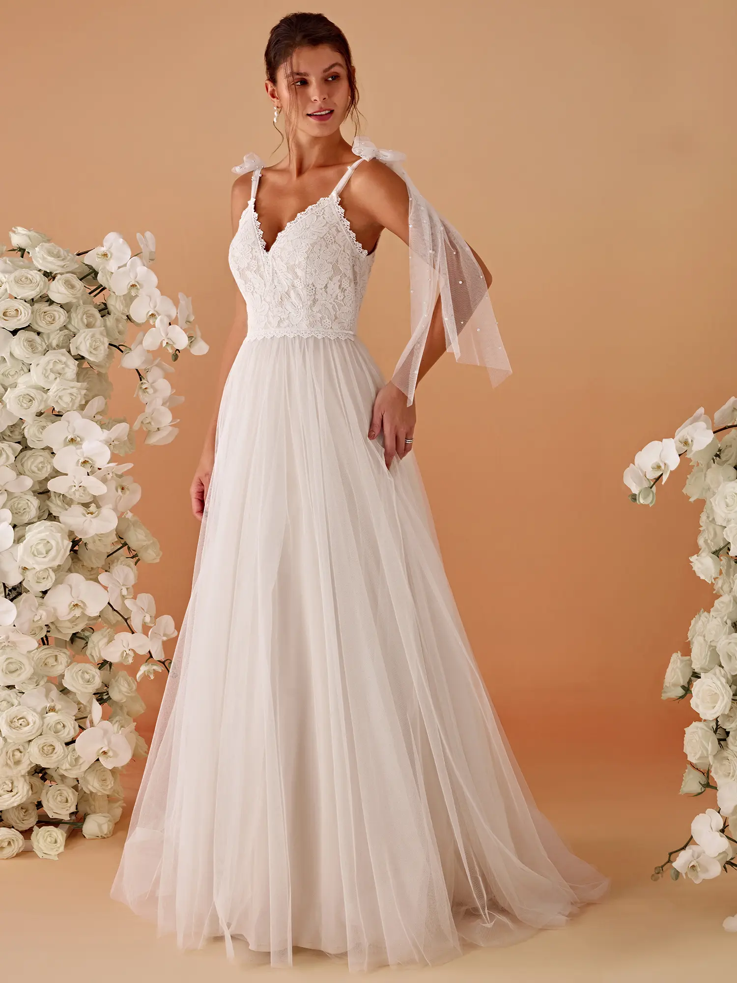 Ever-Pretty Romantic Lace and Tulle Tie-Shoulder Wedding Dress - Floor Length, Sleeveless, Soft Fabric, Concealed Zipper Closure, Ethereal Bridal Gown 02102 - TikTok Shop Ever-Pretty Romantic Lace and Tulle Tie-Shoulder Wedding Dress - Floor Length, Sleeveless, Soft Fabric, Concealed Zipper Closure, Ethereal Bridal Gown 02102 - TikTok Shop