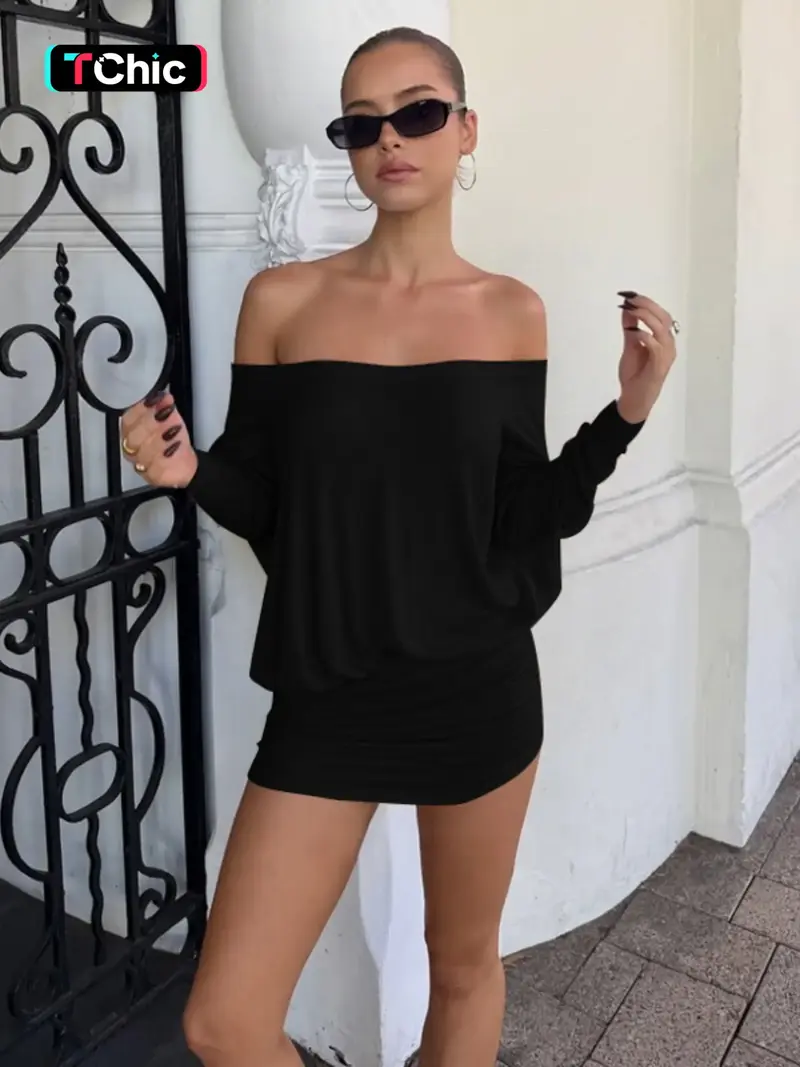 strapless open back dress One-Shoulder Graphic T-Shirt Dress main image 1