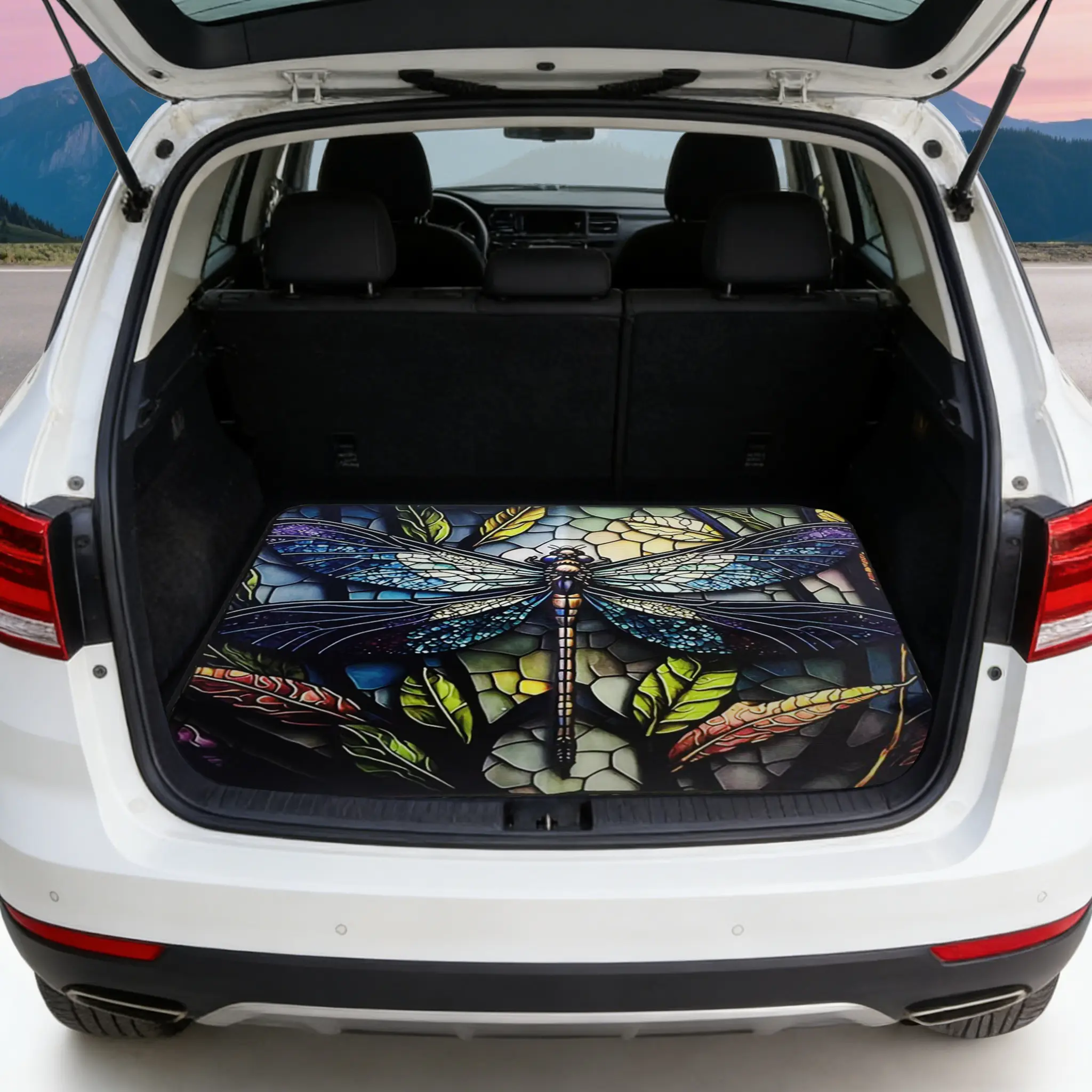 Durable All Weather Car Trunk Mat Fit for Most Car Models Non Slip Easy Clean Polyester Cargo Liner Christmas Gift for Car Owners Vehicle Interior Accessory Festive Car Accessory