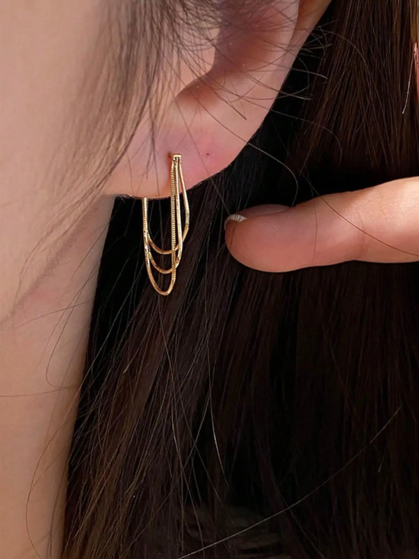 Metal Chain Earrings, Statement Earrings, High Quality Earrings, Hollywood Style, Long Earrings for Women and Girls, Perfect for Travel, Wedding, Party, Birthday, Christmas Gift