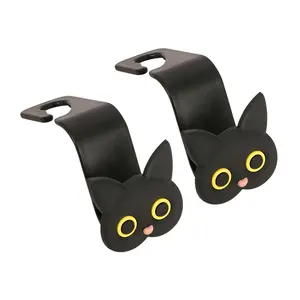 2 pcs 3D Cartoon Cat Car Headrest Hook - Versatile Storage Organizer, Car Organization Supplies, Car Backseat Organizer for Handbags, Wallets - Universal Car Seat Accessories - Auto Decor, Eco-Friendly Materials, Durable Flexibility