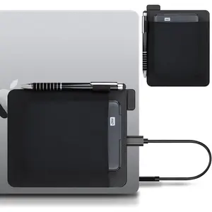 Portable External Hard Drive Sleeve for Laptop, Stick  Pouch Holder with  Adhesive, Fit 2.5" , WD, Toshiba, LaCie External HDD, SSD,  , Cables, with Pen Loop, Black