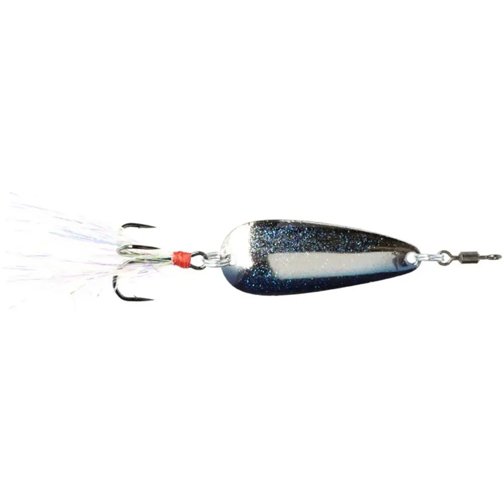 Nichols Lures Mojo Flutter Spoon, 2.25" Size, 1/2 oz Weight, Flashabou Design, High Action, Extra Flash and Movement Fishing Lure for Sports & Outdoor Recreation, Hand-Tied Flashabou, Durability And Performance, Artificial Fishing Lure, Fish Attractant Lu