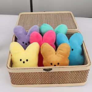 Cute Rabbit Shaped Plush Toy, 6 Counts/set Soft Stuffed Animal Plushie, Cartoon Rabbit Doll, Home Decorative Plush, Easter Gift, Easter Decorations, Kawaii Stuffed Animals