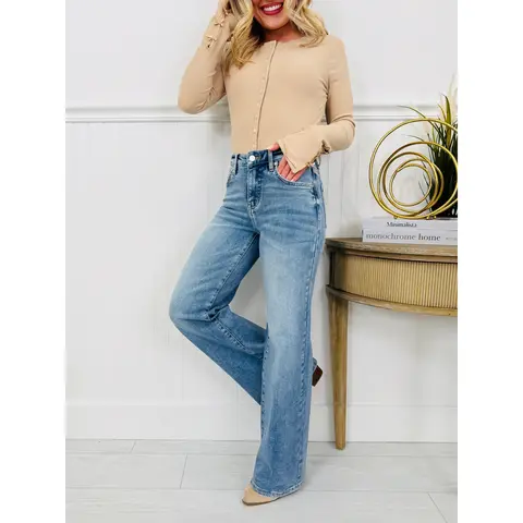 Fit Just Right Wide Leg Jeans With Tummy Control in Four Inseams