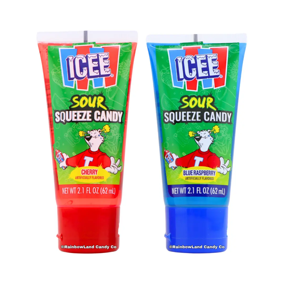 ICEE Sour Squeeze Candy Tube | Cherry or Blue Raspberry Flavor | One Tube