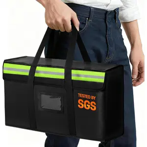 Large Fireproof Document Bags 15x12x6in, Fireproof Document Box for , Photo Albums, Valuables,  Fireproof Bag  Document Storage with Reflective Strip, Black