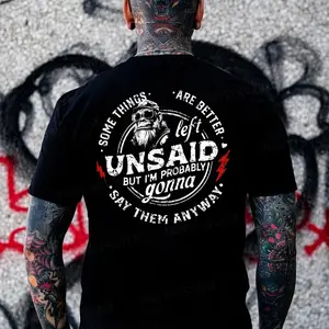 Monkeysober 100% Cotton Men's Suitable For All Seasons  Some Things Are Better Unsaid But I'm Probably Gonna Say Them Anyway Monkey T-shirt