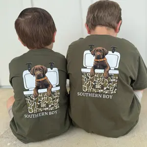 [Made in USA] Youth and Adult Lab in Camo Cooler Boy's shirt, Dog Camo Hunting shirt, Country Outdoor Family Shirt, Southern Boy Style Humor Tee, Unisex Classic Fit 100% Cotton Comfortable Casual Tee back to School,