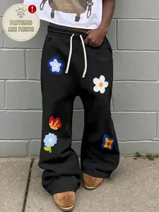 Unisex Y2K style colorful floral print trendy long pants/sweatpants, Casual Chic Bottoms.  Stylish dopamine dressing, suitable for streetwear and Y2K fashion.  A great gift for men. Trendy fashion, couple's outfit, retro and vibrant style.