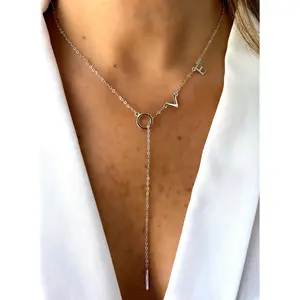 Love Necklace with Heart Pendant and Chain
