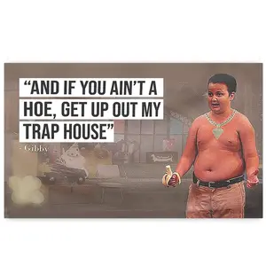 Gi-by Tapestry - And lf You Ain't a HoeHanging Get Up Out My Trap House 40in*60in Tapestry  Funny Banner For BedroomLiving Room College Dorm Wall DecorDecoration