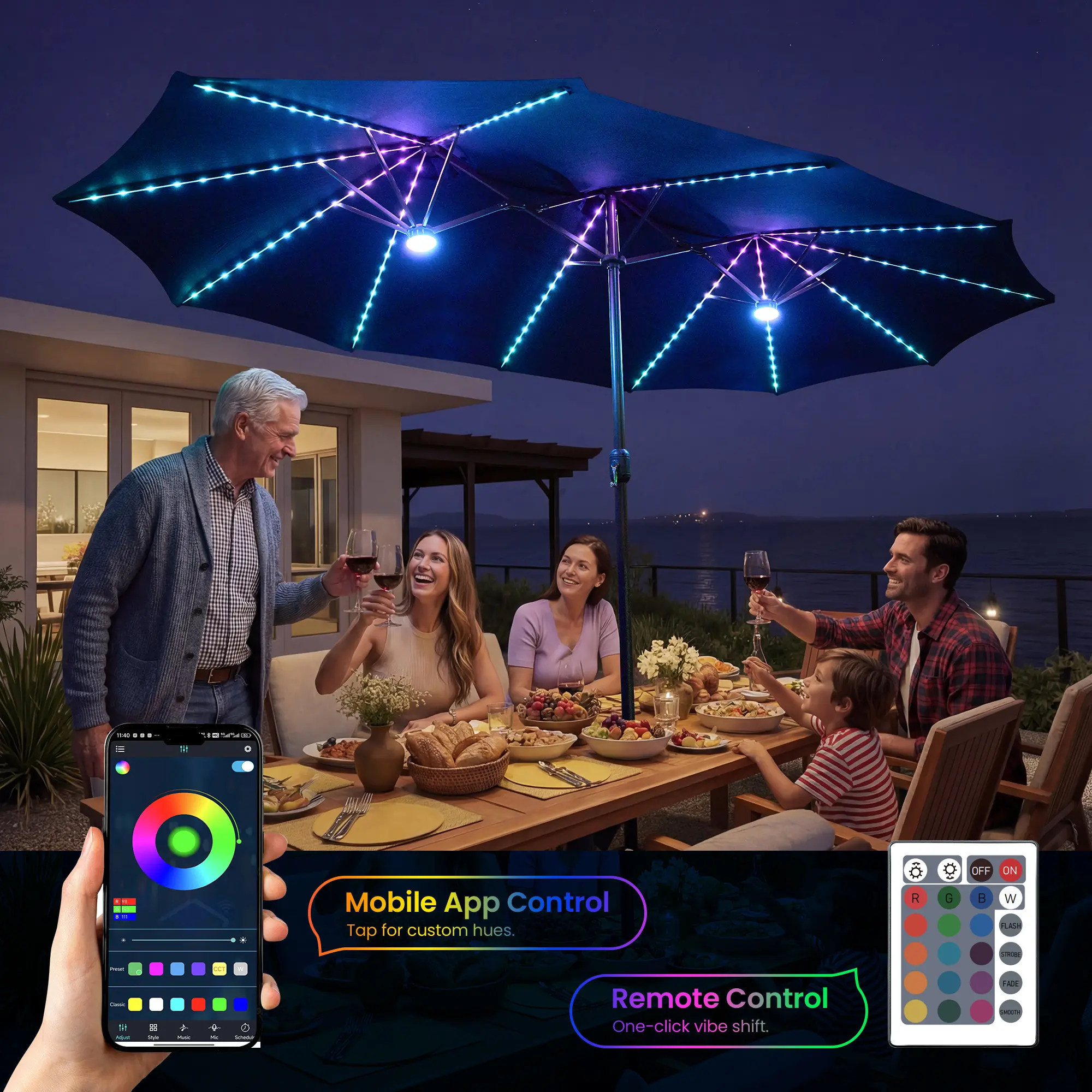 HOOOWOOO 15FT Large Double-Sided Patio Umbrella with Solar Led lights &  Base Waterproof Durable Adjustable Lighted for Garden Deck Backyard Pool  Beach Canopy Shade - TikTok Shop