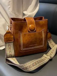 Retro Fashion Trend Small Square Bag, Casual Messenger Bags, Daily Versatile Simple Solid Color Women's Trendy Crossbody Bag, Adjustable Wide Shoulder Strap Shoulder Bag, Suitable for Dating Shopping Work Commuting, Fashionable Unique Bags