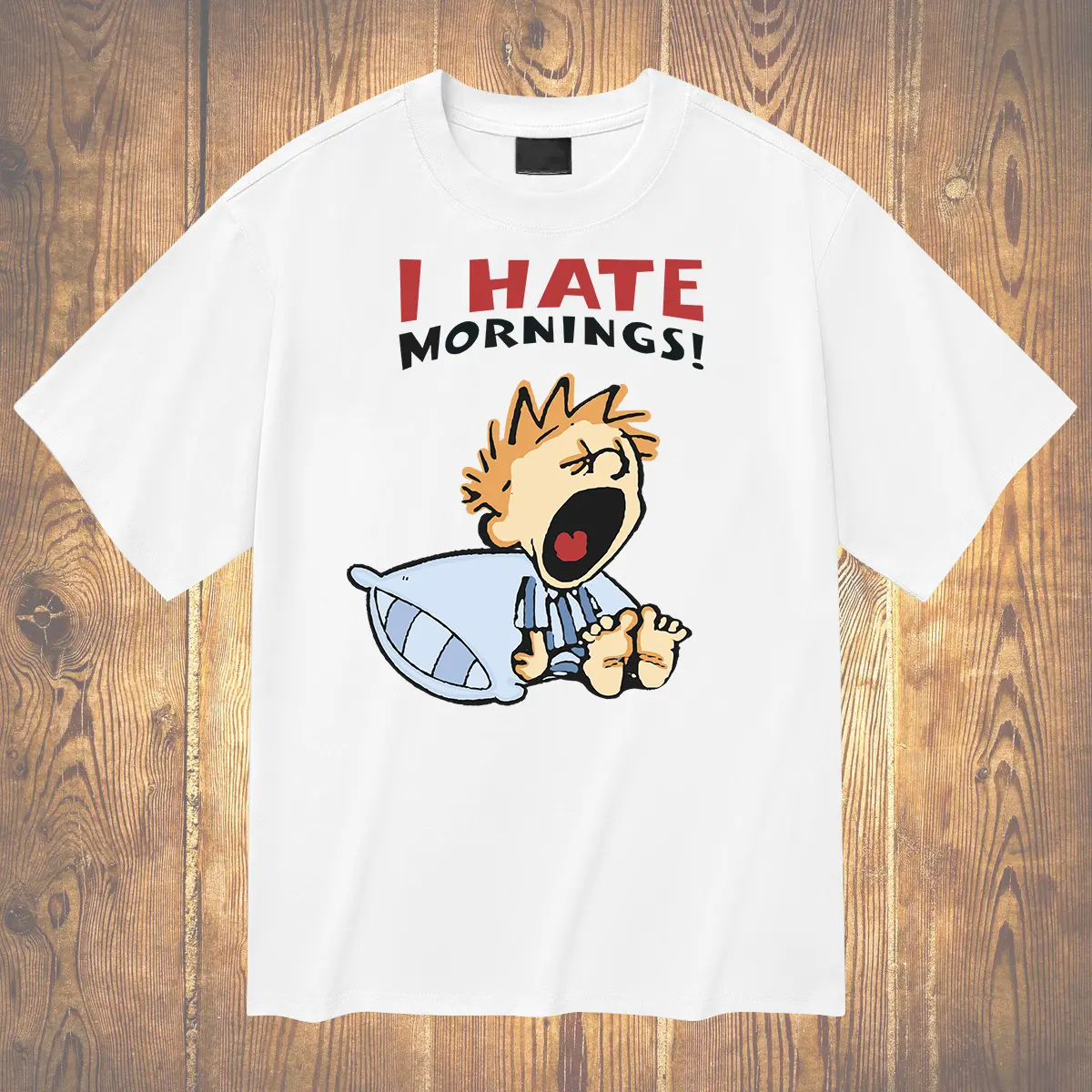 Vintage I Hate Mornings T-Shirt, Retro Cartoon Tshirt, Calvin Hobbes Tee Cotton, Vintage Shirt, Y2K, Vintage 90s Shirts