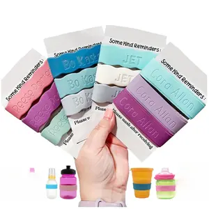 Personalized Baby Bottle Labels for Daycare School Summer Camp Customized Children's Water Bottle Name Bands Custom Engraved Reusable Silicone Cup Bands Labels Durable Lightweight Easy to Portable