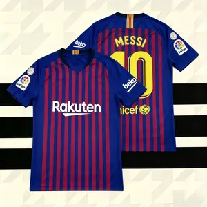 2018-19 season home NO.10 Messi red and blue short-sleeved comfortable football jersey