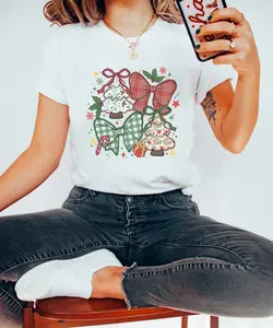 Coquette Christmas Tree Bow Shirt Festive Holiday Matching Tee Cute Gift for Family Friends Seasonal Photos Unisex Crew Neck Short Sleeve Vintage Style