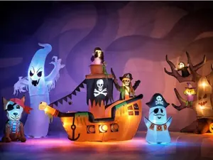 Haunted Living 7.19-ft Pre-Lit Pirate Ship Inflatable
