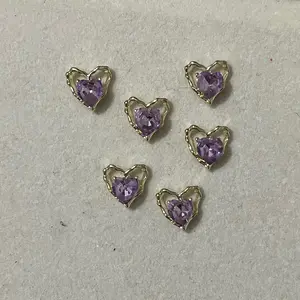 Lavender Heart Metal Charm