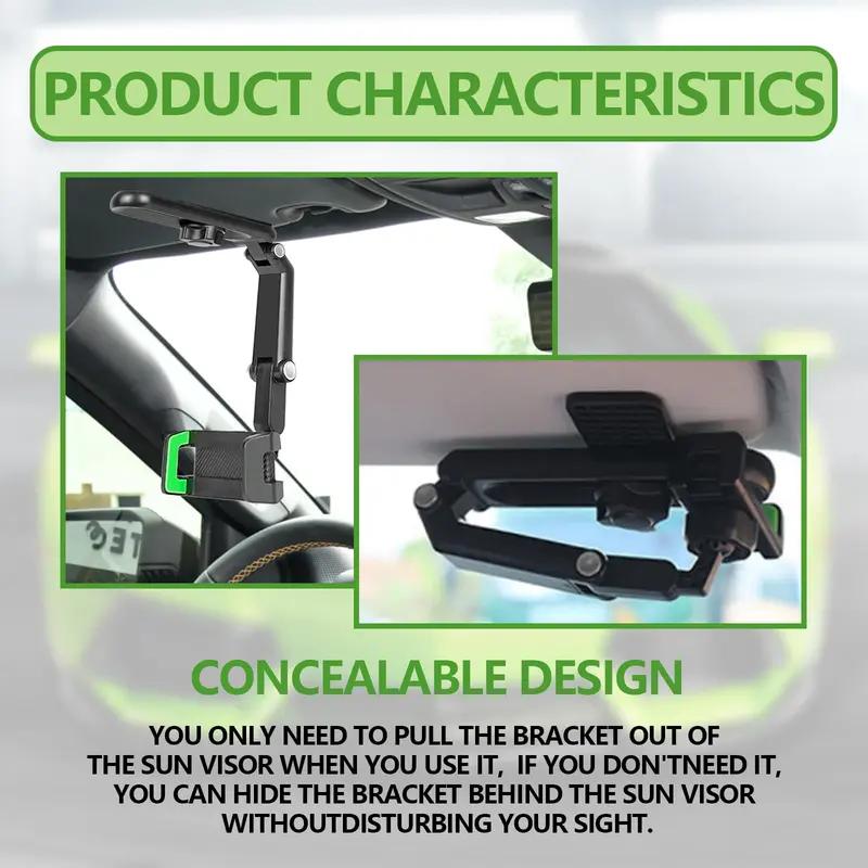 New 1080° Multi-function Sun Visor Universal 360 Degree Rotating Phone Holder Suitable for Any Scene Car Holder-Rotatable and Retractable porte para telefono bracket carmobile supplies