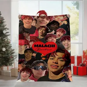 Malachi Barton Printed Flannel Blanket for Couch, Throw Blanket, Soft & Warm Decor Gift Blanket All-Season for Every Family Member