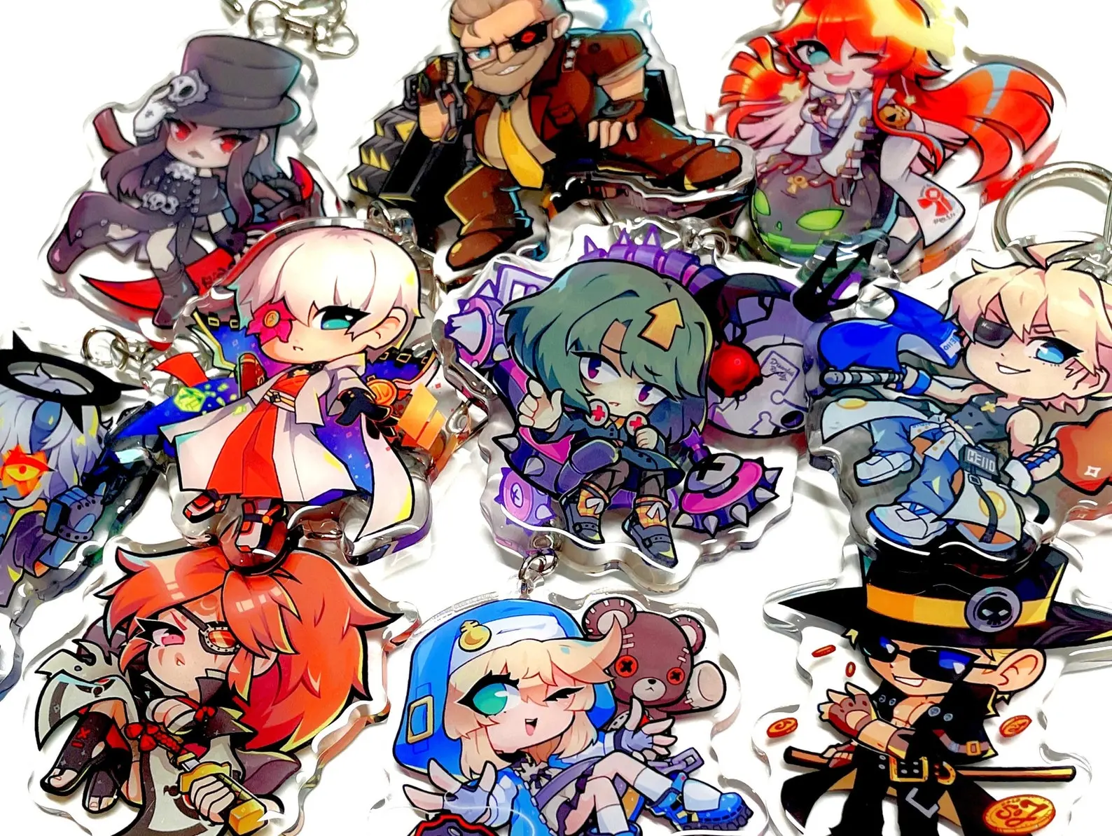 Guilty Gear Keychains NEW Unika Dizzy Venom Roboky Acrylic Keychains Birthday Gift For Fan Bags Accessories