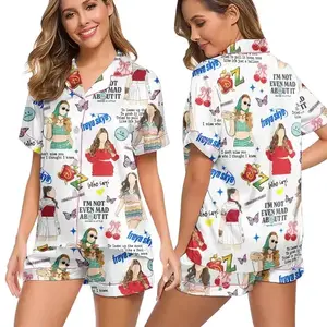 Freya Skye Chibi Print Satin PJ Set | Cute Pop Star Inspired Sleepwear