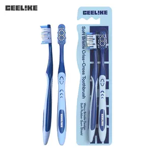 CEELIKE Soft Bristle Criss-Cross Toothbrush 2-Pack - 4-in-1 Oral Care, Effective Deep Cleaning & Gentle Gum Care