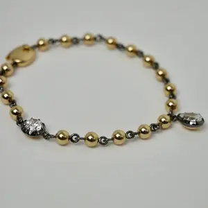Georgian Victorian Art Deco Ball Chain Multi Moissanite Bracelet