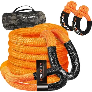 Recovery Tow Rope: 1.26" x 30ft 55000LBS Snatch Strap with Soft Shackles Offroad Towing Straps Kit for Trucks SUV UTV ATV Tractor Car Jeep - Orange