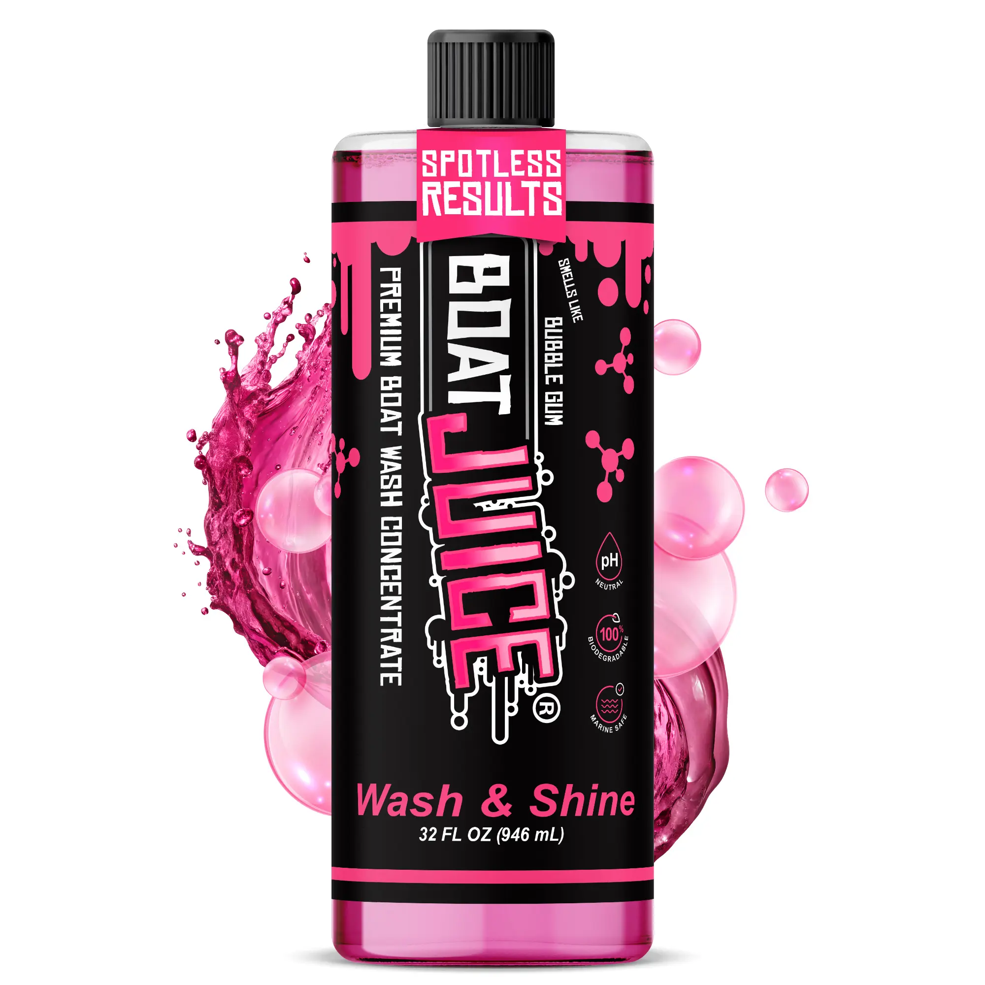 Boat Juice Wash & Shine - Boat Wash Soap Concentrate for Superior Clean and Shine - Bubble Gum Scent - 32oz