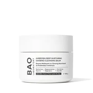 BAO Laboratory Ambrosia Ginseng Cleansing Balm Remove Makeup, Dirt & Impurities Nurturing Skin-3 Ginseng Powders, Antioxidants & Fairtrade Cocos Nucifera Oil(3.52 oz)