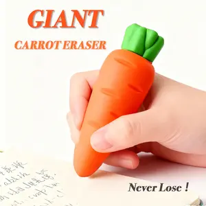 Large Carrot Eraser for Office Use, Durable Non-Shedding Soft Rubber Eraser, Funny Office Partner Gift for Home Work Office
