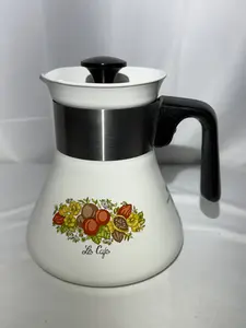 Vintage Corning Ware “Le Cafe” Coffee Pot Spice of Life Stovetop  1970s
