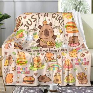 Capybara Blankets for Women Just A Girl Who Loves Capybaras Blanket Stuff Animal Pet Plush Merch Soft Flannel Bedding Cute Capybaras Gifts for Capybara Lovers Girls Women Kids Adults60*80,30*40(baby ),40*50(kids),50*60