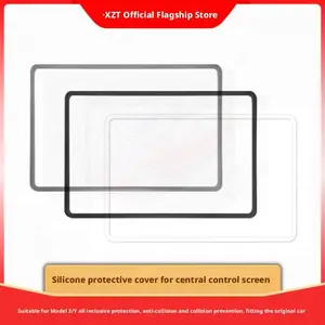 Tesla Model3/y Screen Protector Case Cover Silicone Frame Touchscreen Protective Film Accessories, Durable Car Interior Protection