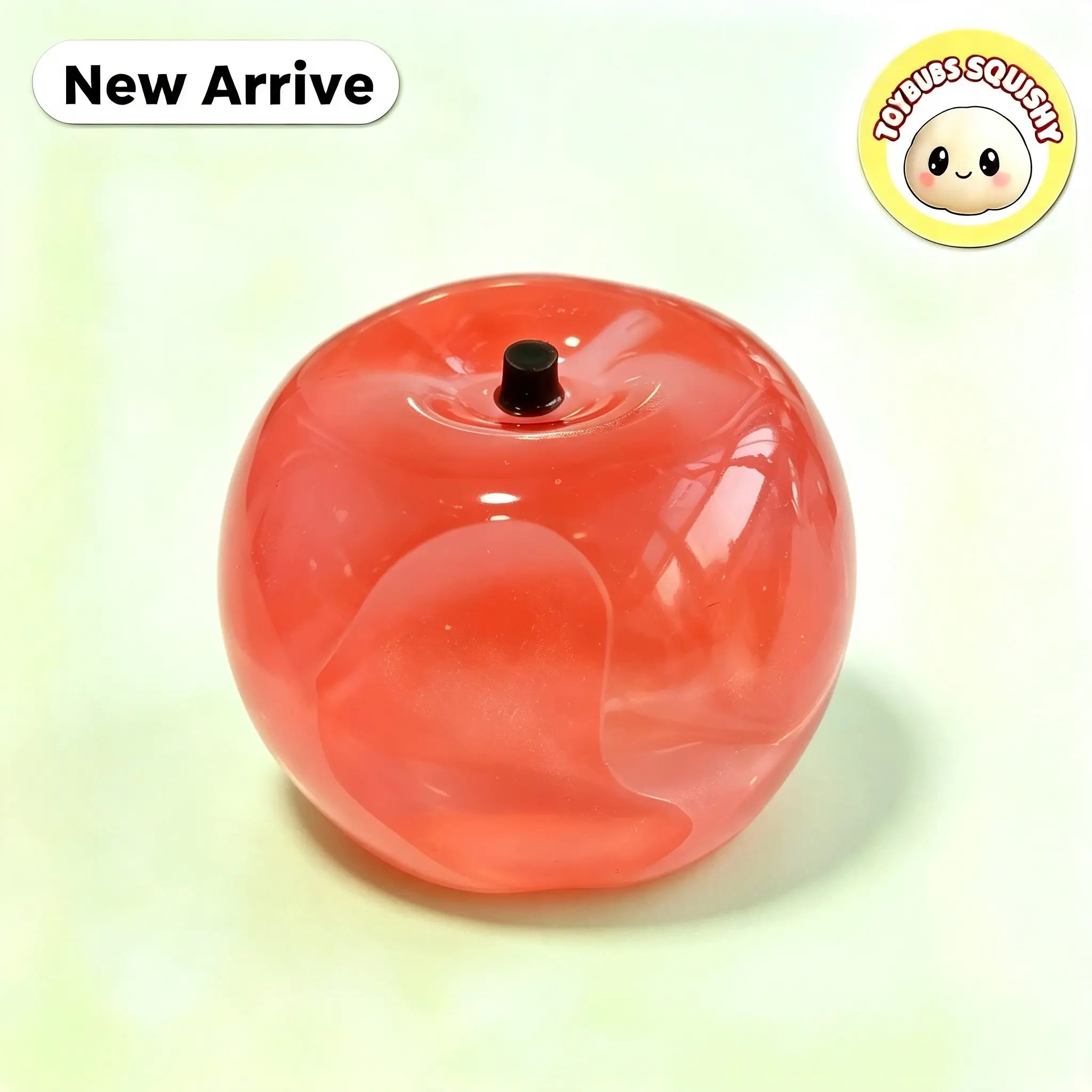 Coral Round Apple Food-Grade Silicone Squishy Charm, DIY Keychain & Bag Charm, Holiday Gift, Birthday Gift, Best Friend Gift