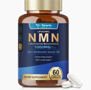 14-in-1 Liposomal NMN Supplement 1000mg, 99% Pure NMN Resveratrol Complex with TMG, Quercetin, CoQ10, ALA, PQQ, Support NAD+ Levels, Healthy Aging, Stabilized 60 Veggie Capsules, cGMP