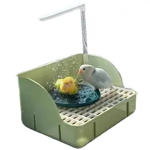 Bird Bath Shower Station - Auto-Circulating Fountain, Safe Anti-Splash Design for Small Parrots & Cockatiels