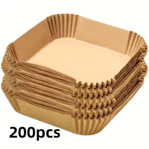 200/100/50pcs Multi-Pack Square Baking Paper Non-Stick Heavy Duty for Air Fryer Oven Multi-Use Easy Cleanup Value Set