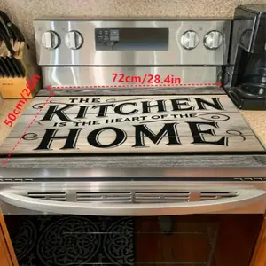 1 Pack Soft Gas Stove Cooktop Protector Mat with Letter Design, Scratch-Resistant and Easy to Clean, Multifunction Versatile Cover for Any Kitchen and Seasonal Home Decor