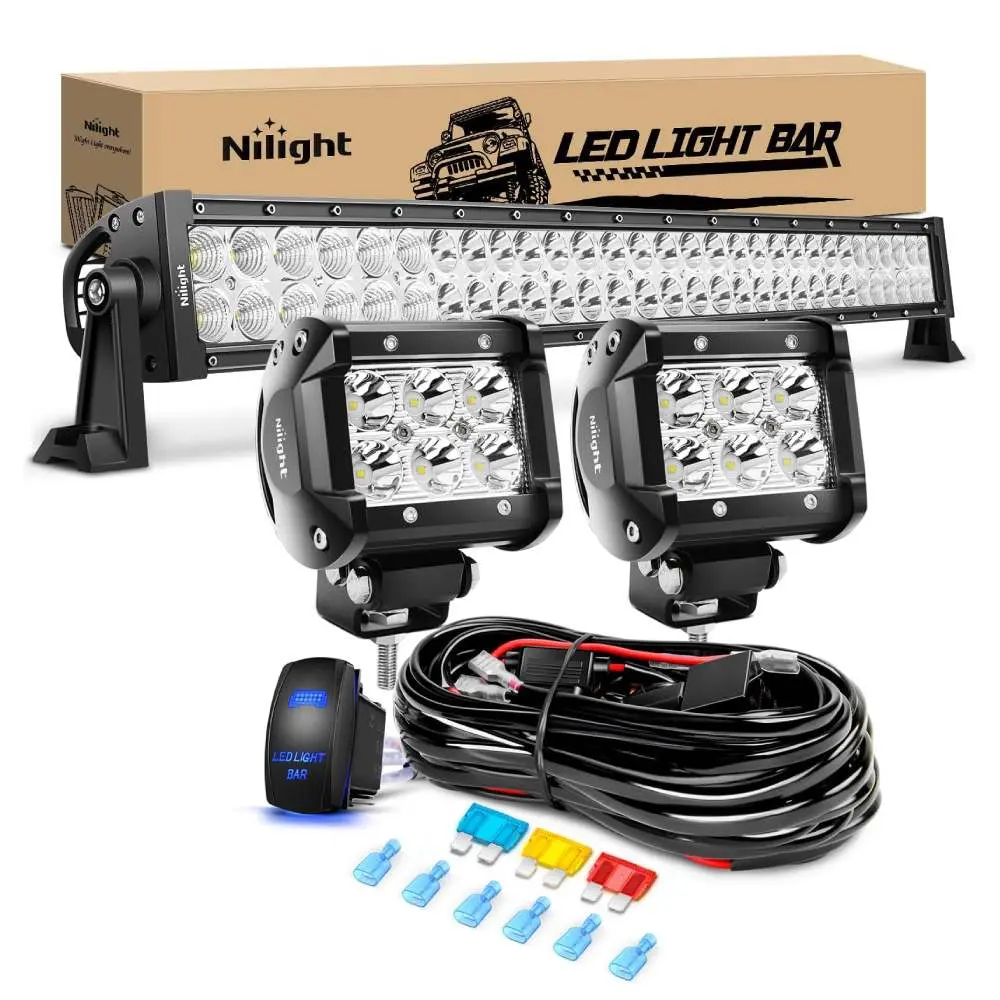 32Inch 180W Light +2Pcs 18W LED Pods +Wiring Har