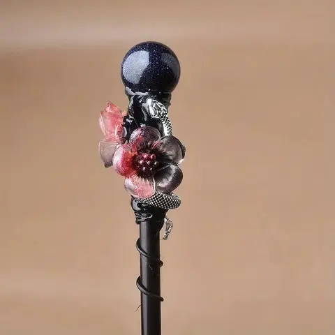 Bohemian Crystal Wand, 1 Count Handmade Wooden Wand, Halloween/Christmas/Role Play Party Costume Fixture, Stage Performance Accessory, Party Event Props, Party Accessories, Party Supplies