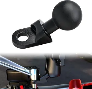 Motorcycle Phone Mount Adapter with 1" Ball, Rear View Mirror Mount for Secure Phone Holding, Compatible with RAM Mount & 1 Inch Ball Socket