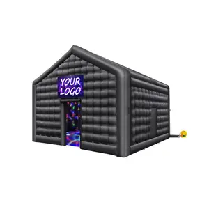 VEVOR Inflatable Nightclub, 26.2x 19.7x 13.1 Ft, Blow up Party Tent with 1100W Blower, Large Inflatable Night Club Tent for Adults, Easy Setup Inflatable House Air Cube for Wedding Birthday White