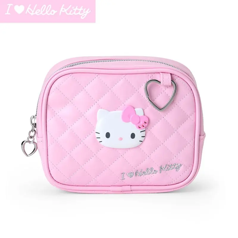 Hello Kitty Pink Quilted Zipper Pouch (I Love Hello Kitty Series) Hello Kitty Pink Quilted Zipper Pouch (I Love Hello Kitty Series)