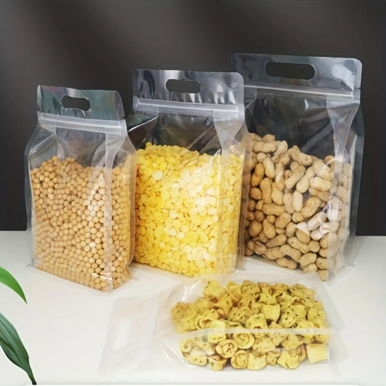 Vacuum Sealer Bag, 10pcs Transparent Zipper Bag, Resealable Packaging Bag, Sealed Bag, Food Storage Bag for Nuts, Candy, Oatmeal, Vacuum Packing Seal, Vacuum Plastic Bag, Vacuum Seal Bags
